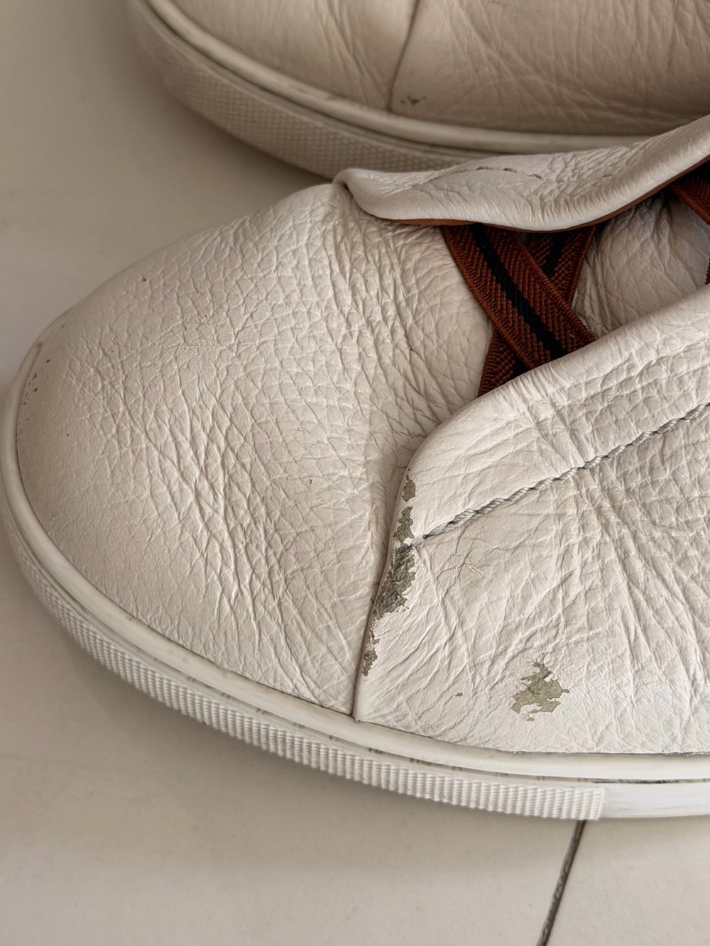 Zegna Triple Stitch Deerskin leather Slip on sneaker - Picture 5 of 8